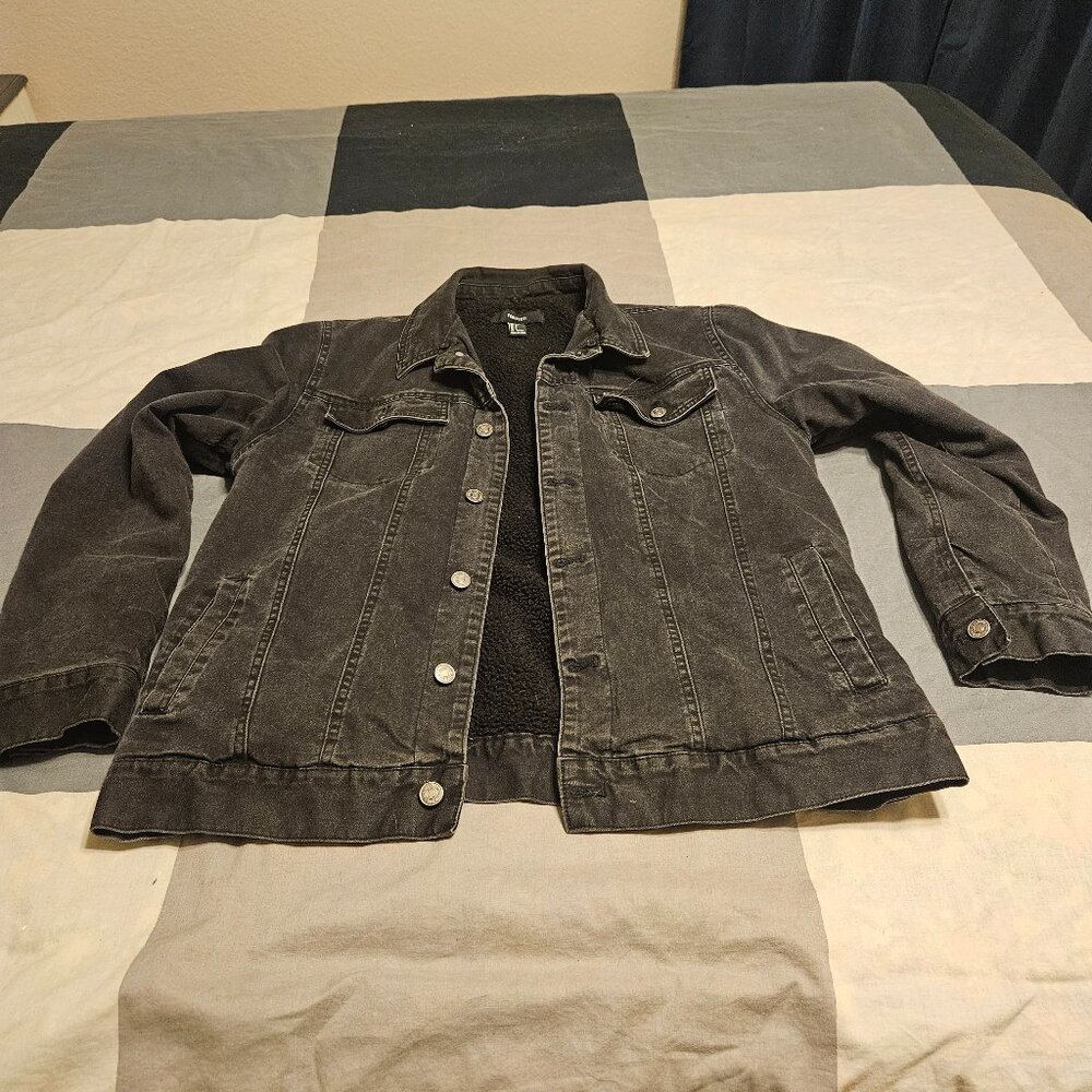 Forever 21 Black Denim Jacket mens L